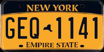 NY license plate GEQ1141