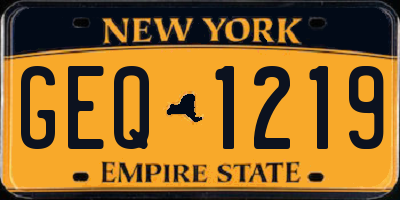 NY license plate GEQ1219