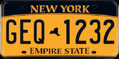 NY license plate GEQ1232