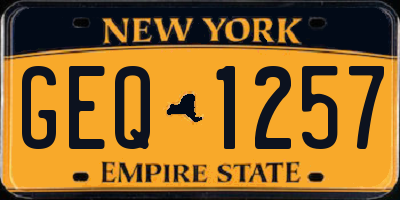 NY license plate GEQ1257