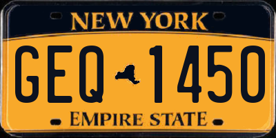 NY license plate GEQ1450