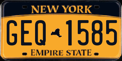 NY license plate GEQ1585