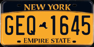 NY license plate GEQ1645