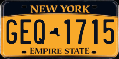 NY license plate GEQ1715