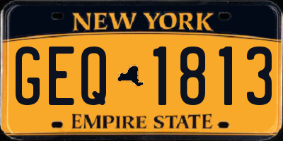NY license plate GEQ1813