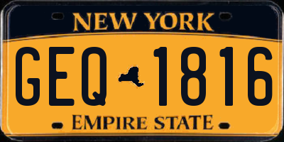 NY license plate GEQ1816