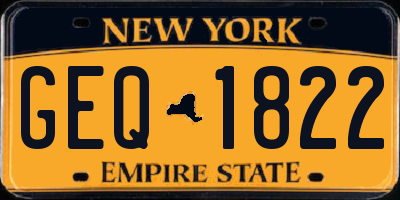NY license plate GEQ1822