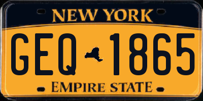 NY license plate GEQ1865