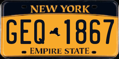 NY license plate GEQ1867