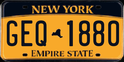 NY license plate GEQ1880