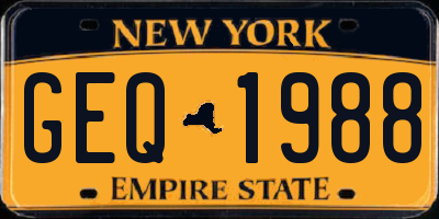NY license plate GEQ1988