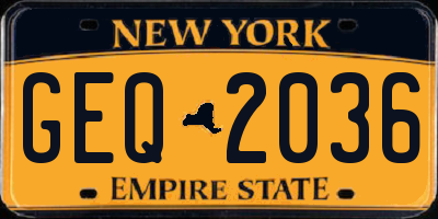 NY license plate GEQ2036