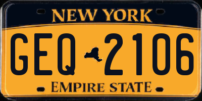 NY license plate GEQ2106