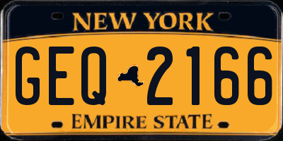 NY license plate GEQ2166