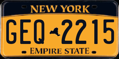 NY license plate GEQ2215
