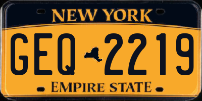 NY license plate GEQ2219