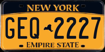 NY license plate GEQ2227