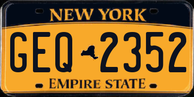 NY license plate GEQ2352