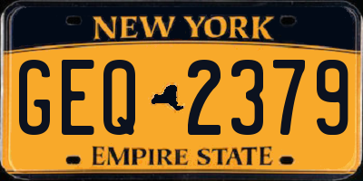 NY license plate GEQ2379