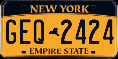 NY license plate GEQ2424