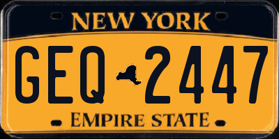 NY license plate GEQ2447