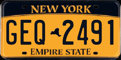 NY license plate GEQ2491
