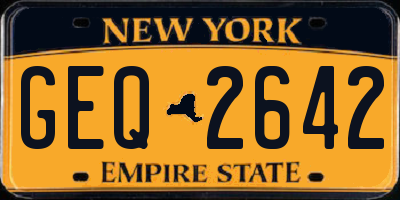 NY license plate GEQ2642