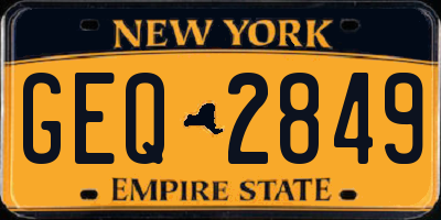 NY license plate GEQ2849