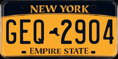 NY license plate GEQ2904