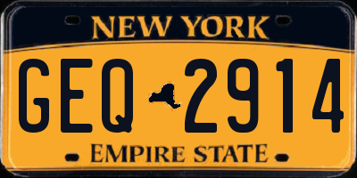 NY license plate GEQ2914