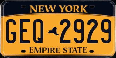 NY license plate GEQ2929