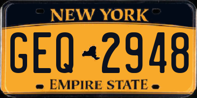 NY license plate GEQ2948