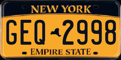 NY license plate GEQ2998