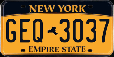 NY license plate GEQ3037