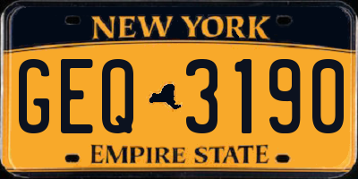 NY license plate GEQ3190