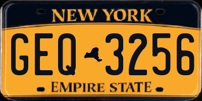NY license plate GEQ3256