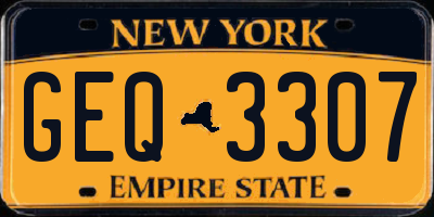 NY license plate GEQ3307