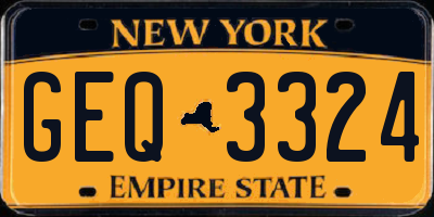 NY license plate GEQ3324
