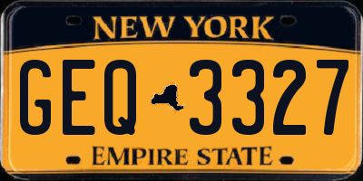 NY license plate GEQ3327