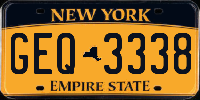 NY license plate GEQ3338
