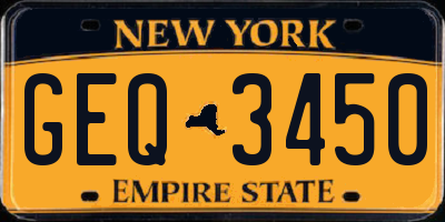 NY license plate GEQ3450