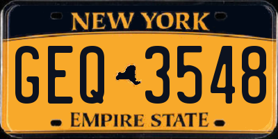 NY license plate GEQ3548