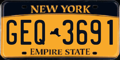 NY license plate GEQ3691