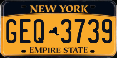 NY license plate GEQ3739