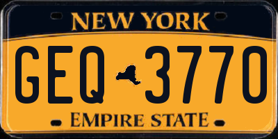 NY license plate GEQ3770