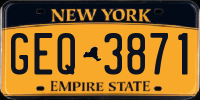 NY license plate GEQ3871