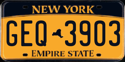 NY license plate GEQ3903