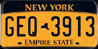 NY license plate GEQ3913