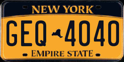NY license plate GEQ4040