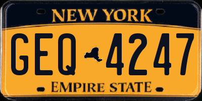 NY license plate GEQ4247